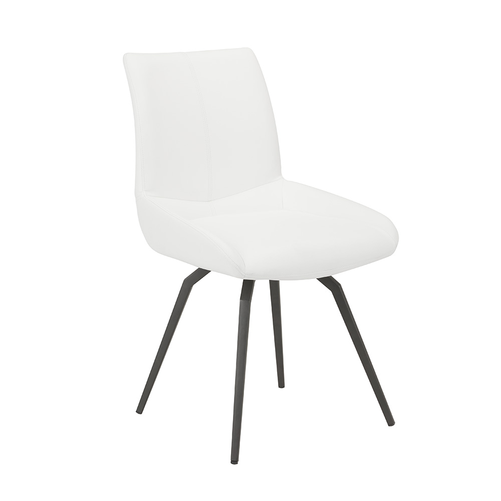 Nona Swivel Chair: White Leatherette